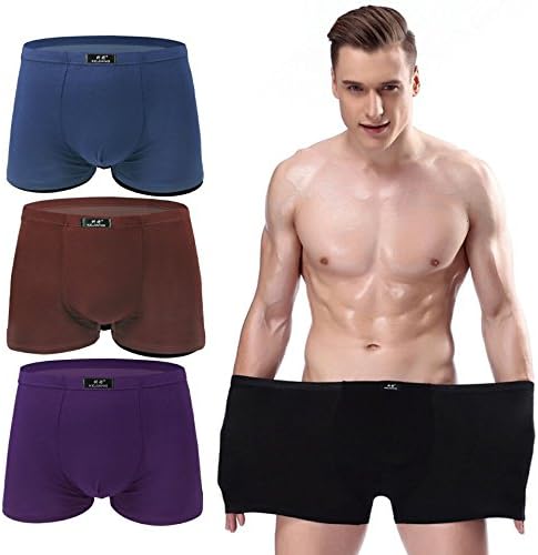 Capplue Men's Modern Underpant Big Size Sexy Shorts Classic Boxer With Elastic Waistband 4 Pack XL