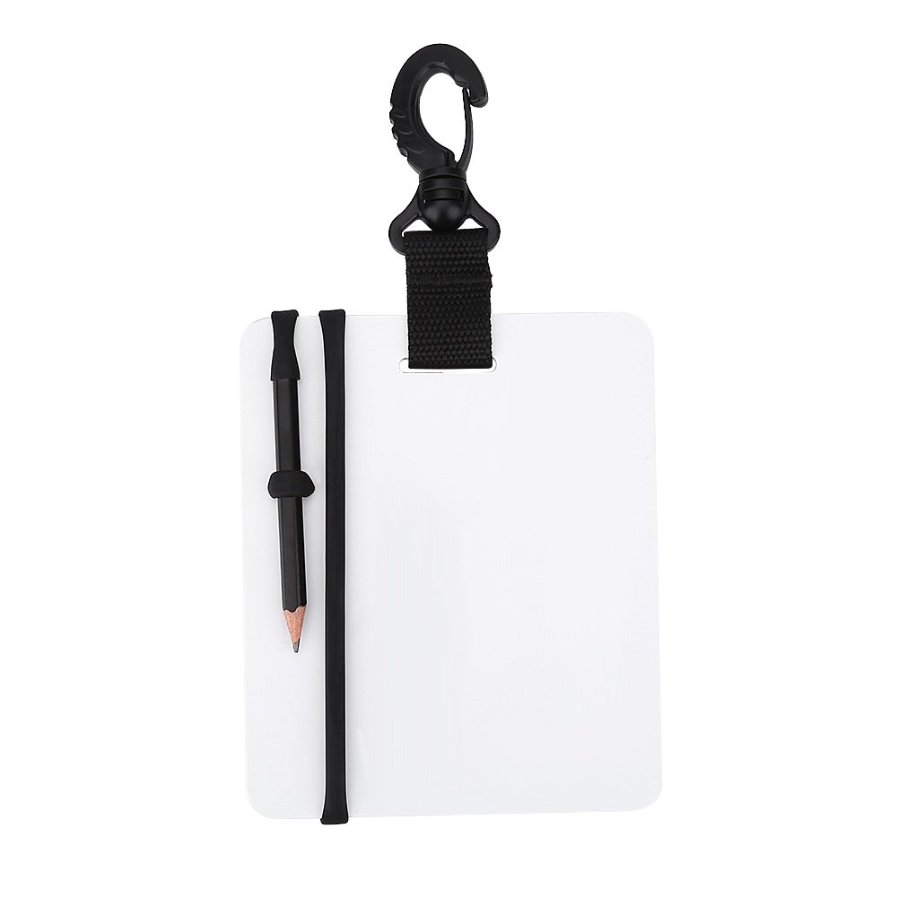 VGEBY Dive Writing Slate, Underwater Diving Writing Board Message Slate with Pencil, Swivel Clip for Diving Swimming Snorkeling Diving
