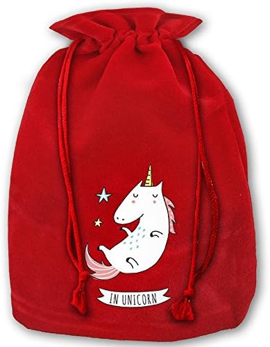 HERSON Unicorn.png 3D Christmas Drawstring Bags Santa Sack Gift Bag For Party Favors Gifts &amp; Candy 14"X18"