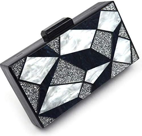 Acrylic Dinner Clutch, Womens Wallet Plexiglass Case Colorful Geometric Design Handbag Evening Bags Shoulder Purse Handbag With Women Finger Design