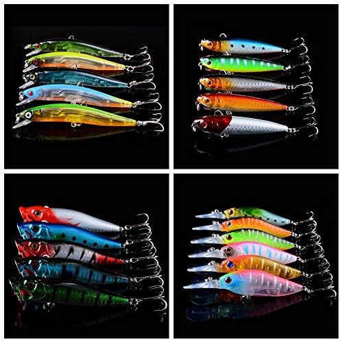 L-MEIQUN, 60pcs Angelköder Set Mixed 10 Modell-Harte Köder Artificial Make-Qualitäts-Bass Crankbait Wobbler Kunststoff… – Bild 3
