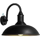 DENGNBJ 21" Large Outdoor Gooseneck Barn Light Dusk to Dawn, Classic Outdoor Farmhouse Gooseneck Light for Porch, Garage, Ext