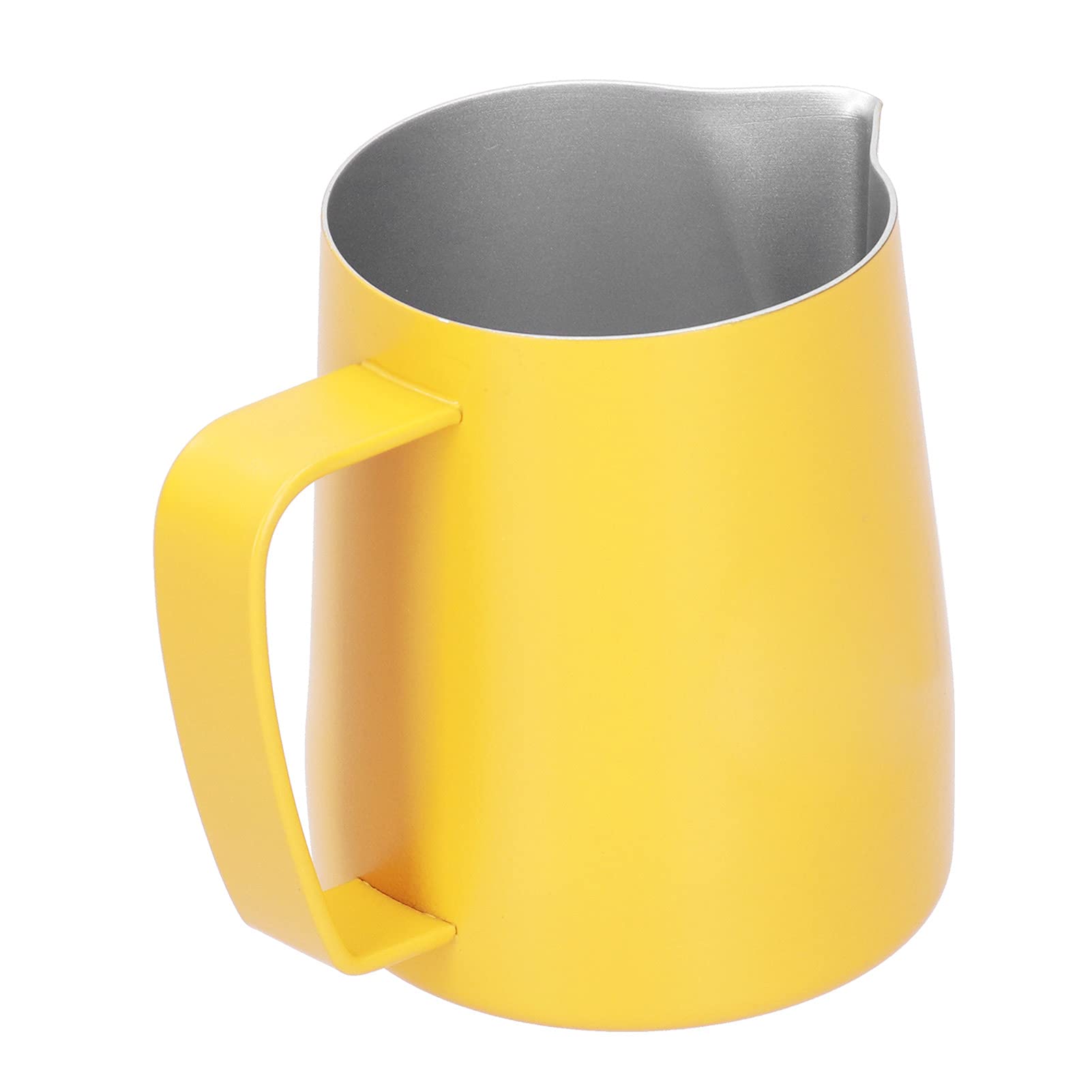 Milk Frothing Pitcher, Coffee Frothing Cup Machines Latte Art Milk Pitcher Jug Milk Steaming Pitcher for Milk Frothers, Coffee Machines, Latte, Cappuccino, Barista(Yellow-7.5cm)