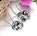 His & Hers Matching Set Titanium Stainless Steel Couple Pendant Necklace Love Style in a Gift Box (A Set)