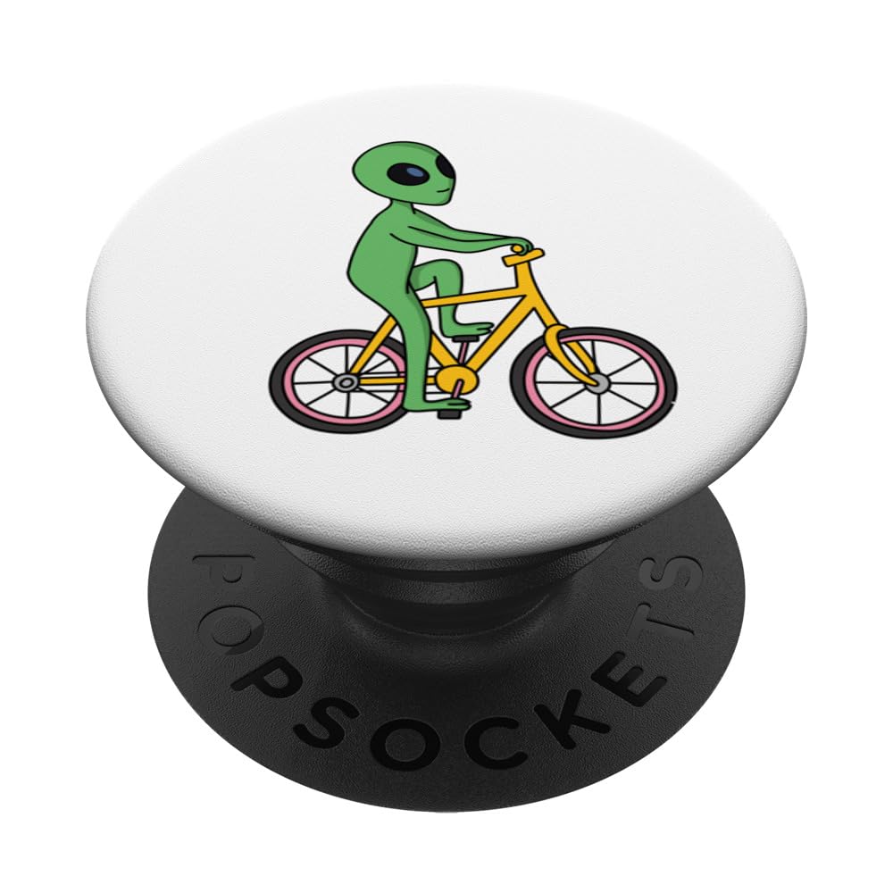 Alien on a bicycle PopSockets Swappable PopGrip