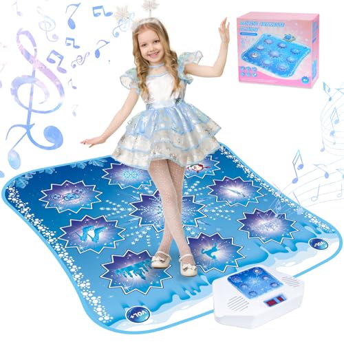 Dance Mat Kids Frozen Toys - Electronic Dance Mat for Girls Boys, Kids Dance Mat 5 Game Modes, Built-in Music, Touch Sensitive Light Up LED, Dance Floor Mat, Gifts for 3 4 7 12 Year Old Girls Boys