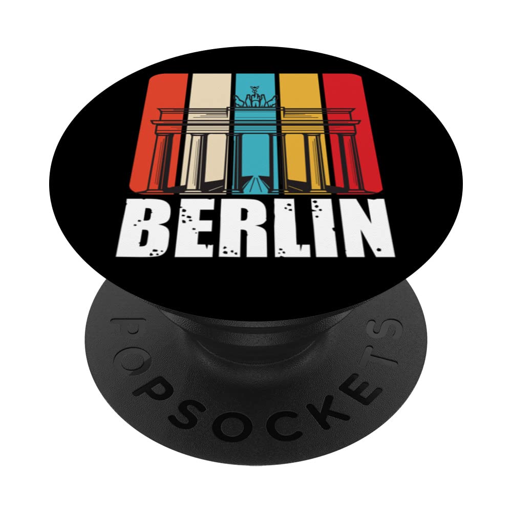 Berlin Retro Brandenburg Gate on Pariser Platz in Germany PopSockets Swappable PopGrip