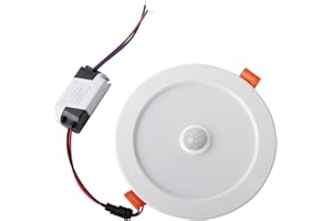 12w Motion Sensor Light, Recessed Led Downlight Ceiling 3000 to 6500k Human Body Induction Lamp for Indoor Use Warm White (Co