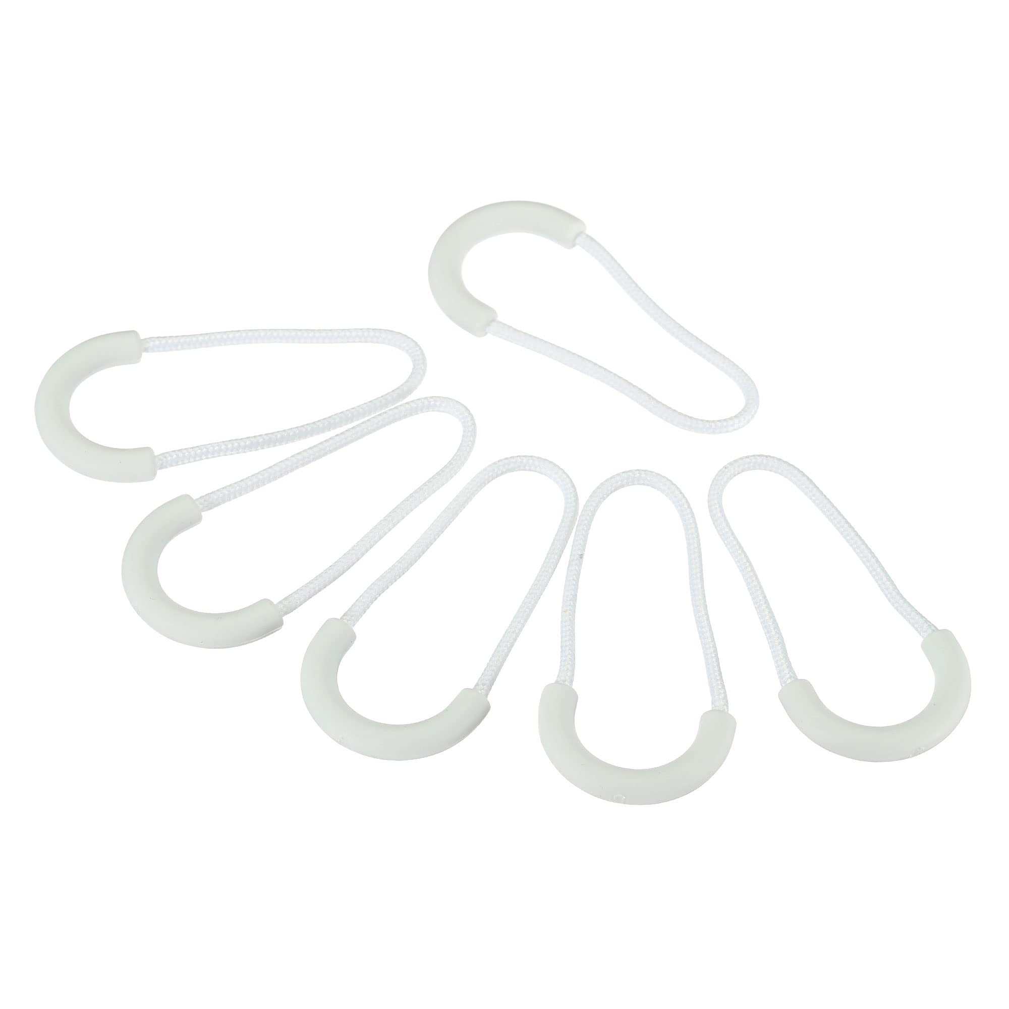 PATIKIL Zipper Pulls Extension Handle Cord, 20 Pack Finger Use Plastic U-Shape Tab Tag Extender for Luggage Backpacks, White