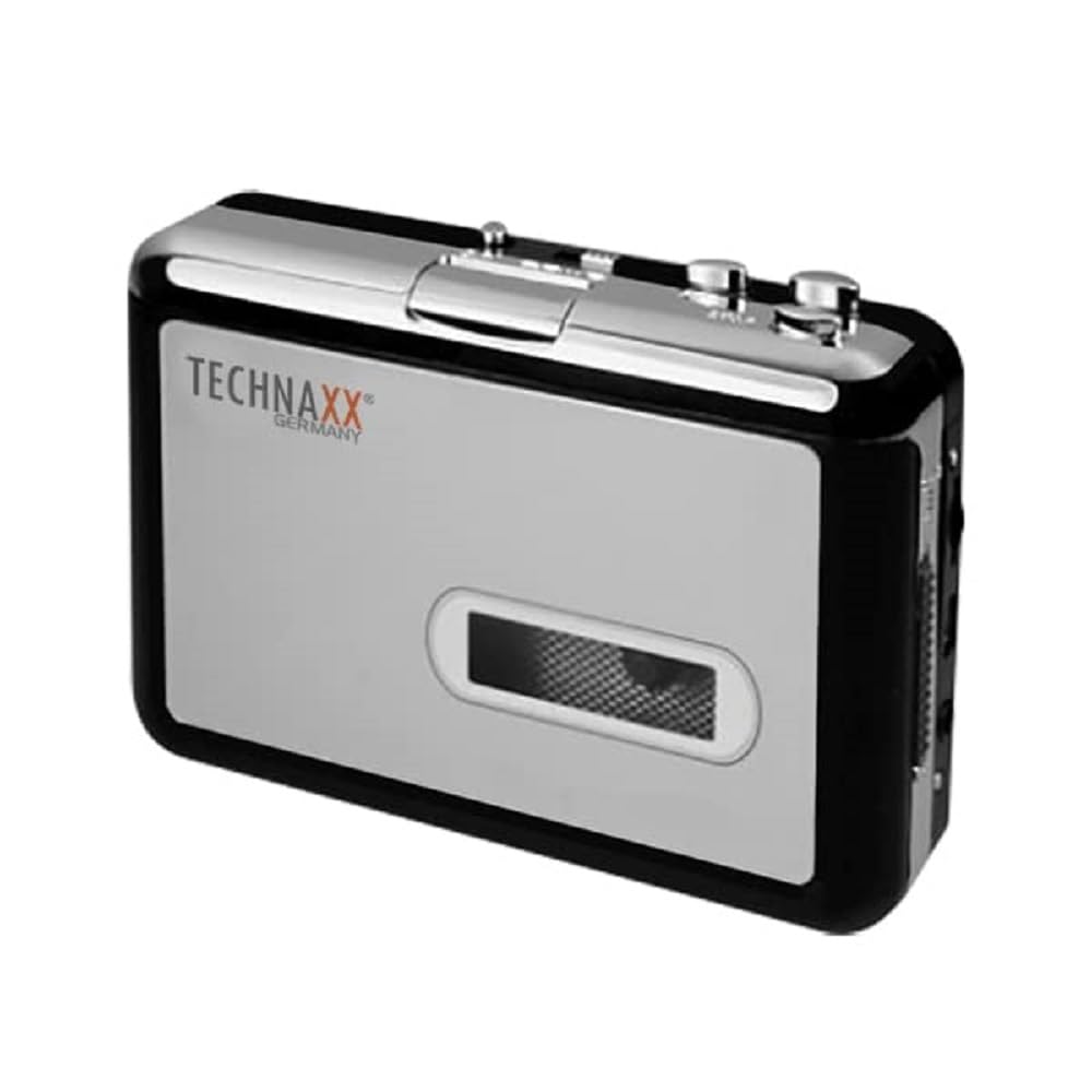 Technaxx Germany Portable Cassette Player with USB, Tape Player, Cassette to MP3 Converter - Rediscover your old audio-cassette tapes on the go with DigiTape DT-01