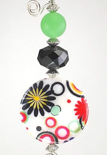 Flower Power 70s Inspired Multi Colored Mother Of Pearl And Glass