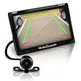Pyle Backup Rear View Car Camera Screen Monitor System - Parking & Reverse Safety Distance Scale Lines, Waterproof, Night Vision, 170° View Angle, 7" LCD Video Color Display for Vehicles - (PLCM7700)
