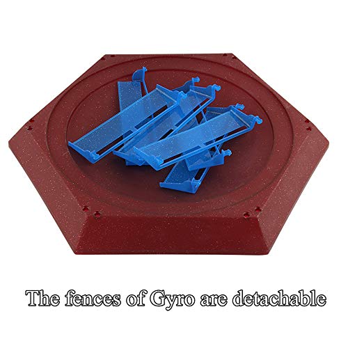 Top Battle Toy, Battle Tops Arena 38.5 x 34cm Burst Gyro Arena Disk Exciting Duel Spinning Top Launcher Stadium Toy Accessories for Boys Children Christmas Birthday Gifts Red