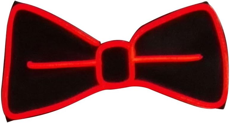 Jiayuane Light Up Bow Tie LED El wire Tie for Party ,Red
