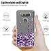 V20 Case,Shiny Glitter Moving Liquid Clear with TPU Bumper Protective Back Cute Girls Case for V20 Purple…