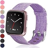 Maledan Replacement for Fitbit Versa Bands Women Men Large Small, Woven Fabric Accessories Strap Wrist Band Compatible with Fitbit Versa Smart Watch