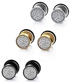 Jstyle Jewelry Stainless Steel Women Stud Earrings for Men Cool Ear Plugs Piercings 18G White Black Yellow