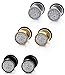 Jstyle Jewelry Stainless Steel Women Stud Earrings for Men Cool Ear Plugs Piercings, 3 Pairs a Set