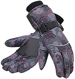 Simplicity Women 3M Thinsulate Lined Waterproof Snowboard / Ski Gloves,L,Black