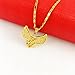 Mens Womens Eagle Hawl Pendant 24k Real Gold Plated Necklace Chain (40 x 28mm pendant// 600 x 2mm Necklace Chain)