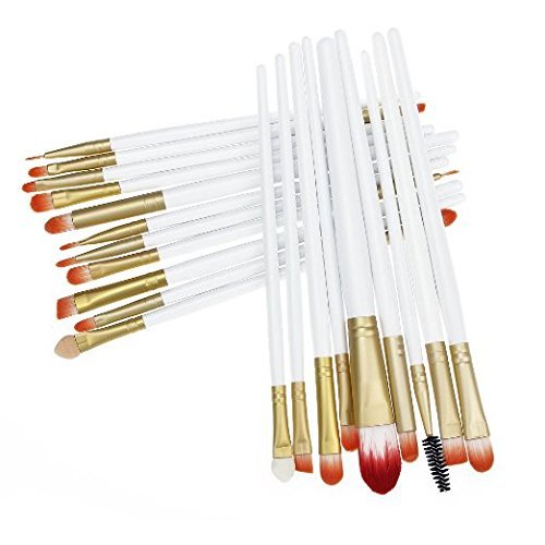 MELADY20pcs Multi-function White+Gold Pro Cosmetic Powder Foundation Eyeshadow Eyeliner Lip Makeup Brushes Sets