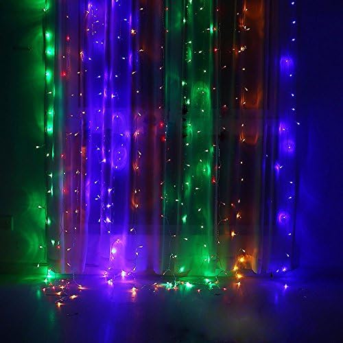 Window Curtain Icicle Lights with 8 Modes, LIYUDL 9.8ft x 6.6ft, 224 LED Curtain Fairy String Light Waterproof for Indoor Outdoor Wedding Party Backdrops (Colorful)