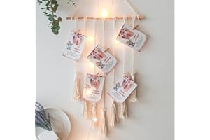 Paperbear Hanging Photo Display, Clip Photo Holders, Bedroom Decor, Wall Decor, Boho Picture Frames, Teen Girl Gifts, Gifts for Girls, Gifts for Women, Gifts for Mom, Gifts for Grandma, DIY Gifts