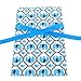 VZWraps Elephants Reusable Fabric Gift Bag for Baby Shower, Child’s Birthday, or Any Occasion (Standard 10 Inches Wide by 15 Inches High, Turquoise Blue)