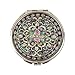 MOP Antique Round Compact Magnifying Make up Double Sided Mirror Mother of Pearl Art Arabesque