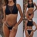 Leadmall Women Mesh Bikini Set |Ladies High Neck See Through Two Piece Swimsuit with Cutout Thong Bottom Beachwearthumb 1