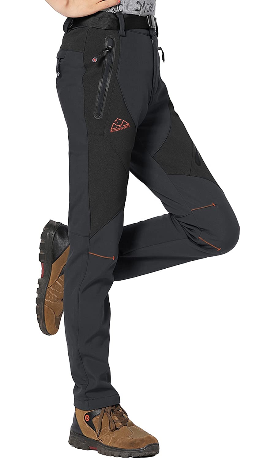 Photo 1 of Rdruko Women's Winter Hiking Pants Waterproof Windproof Fleece Lined Warm Ski Snow Insulated Pants(Dark Gray, US M)