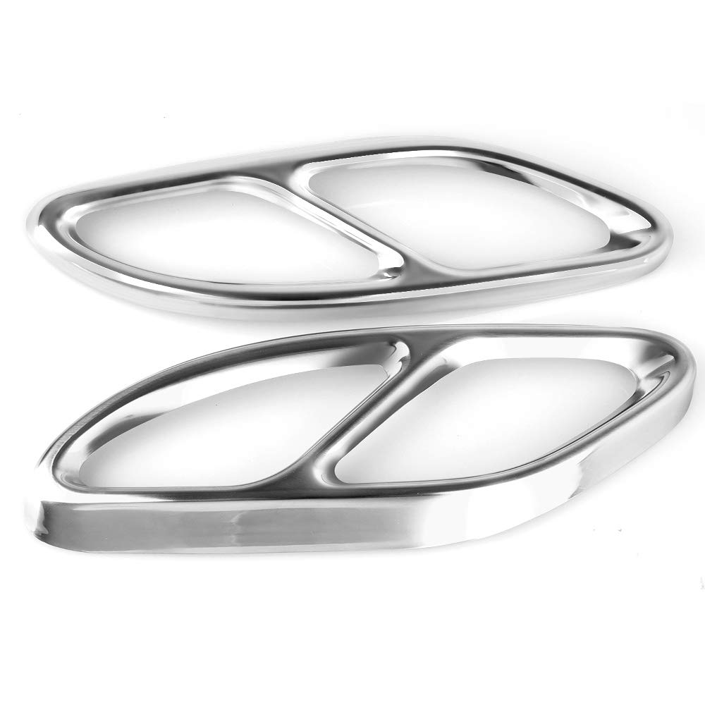 2PCS Car Tail Throat Exhaust Pipe Muffler Tip Steel Exhaust Trims for Merce des Be nz GLC C E-Class C207 Coupe 2014-2017 W213