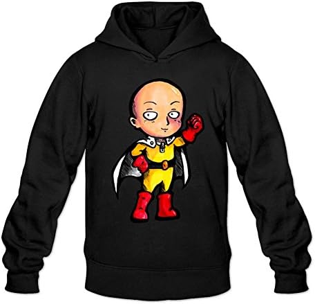 Nesoul Men's One Punch Chibi Hoodie Black M