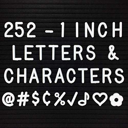 1" Letters and Characters for Changeable Letter Boards | 252 Characters & Symbols | Includes @ # $% Â¢ â™‚ â™ â™ª & â™¥ | Bonus Pouch (1" Letter Set & Bag ONLY)