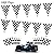 JINSEY 100ft Checkered Black and White Flags Kids Racing Party Pennant Banner