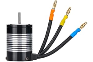 PYFORE 3650 brushless Motor 3300KV 4 Extremely high Torque Motor for RC Boat and 1/8 1/10 1/12 Remote Control Car Marine Ship（3650-3300KV）