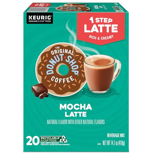 THE ORIGINAL DONUT SHOP MOCHA ONE-STEP LATTE, SINGLE SERVE COFFEE K-CUP POD, FLAVORED COFFEE, 20 COUNT