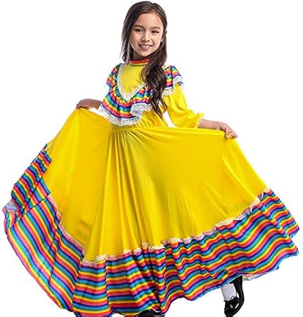 Amazon メキシカン風 子供用 女の子 ハロウィン お遊戯会 演劇 仮装 衣装 コスプレ コスチューム 変装 メキシコ 民族衣装 1 135サイズ キッズコスチューム おもちゃ