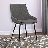 Armen Living  Mia Dining Chair in Charcoal Fabric