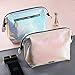 Frebeauty Holographic makeup bag Cosmetic Shiny Rainbow pouch Portable Handle bag Colorful Laser Iridescent pouch Waterproof Cosmetic large Makeup Case Toiletry Beach Wash Bag (holographic milk-pink)