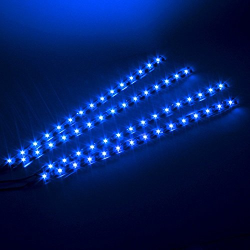 IMAGE 4 Pcs 30cm Blue Strip Motorcycle Car Lights Waterproof Flexible Strip Light