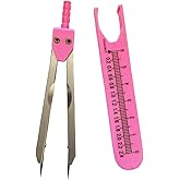 Airgoesin EKG ECG Calipers Nursing or Doctor Caliper Divider for Measuring Drafting Electrocardiographs with Ruler (Pink)