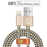 【Apple MFI Certified】Apple iPhone Charger Lightning Cable,TORRAS 3.3Ft Braided Fast Apple iPhone Charging Cable USB Syncing Charging Cord for iPhone 7 6 6s plus 5s 5,iPad Air Mini,iPod Nano -Gold