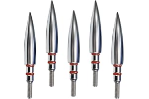 EOOENOON ARCHERY Field Point 100/125/150/200 Grain Field Tips, Hunting Arrow Pointed，Archery-Points，Threaded Arrows Screw in Broadheads (1 Dozen 12 PCS)