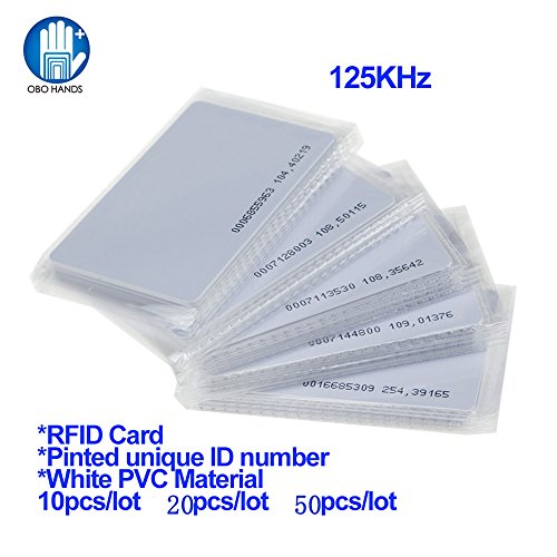 OBO HANDS Proximity 125KHz EM4100 RFID Proximity Smart Entry Access Employee ID Entry Card Thickness 0.8mm (50)