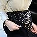 Lady Sequins Handbag Clutch, Funky Glitter Black Evening Envelope Clutch Purse, Bridal Luxurious Sparkling Bling Sequined Makeup Clutches Cosmetic Bag