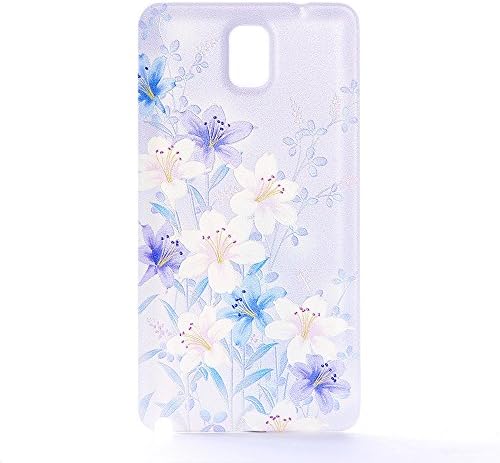 GreatQIQI Samsung Galaxy NOTE 3 Replacement Back Cover, Embossed Pattern Premium Plastic Housing Battery Back Cover for Samsung Galaxy NOTE 3 III N9000 N9005 (Purple Lily)