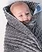 Reversible Unisex Children's Soft Baby Blanket Minky Dot (Light Blue/Grey)