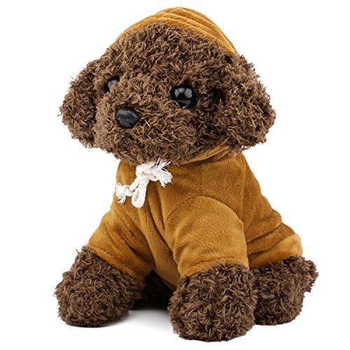 Zooawa Bed Time Stuffed Animal Toys, Cute Soft Plush Poodle Teddy Dog Figure - Brown