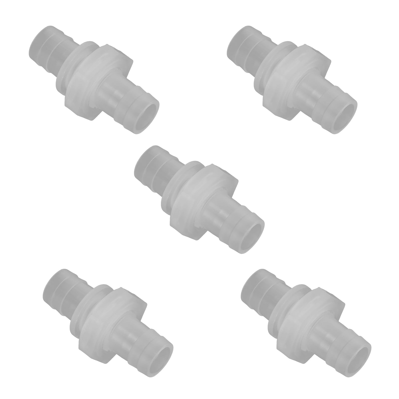 Ruimou 5Pcs 1/2 inch(12-M16-12) Plastic Hose Barb Straight Through Union Connection Fittings with M16 Hex Nut for Aquarium Water/Fuel/Air